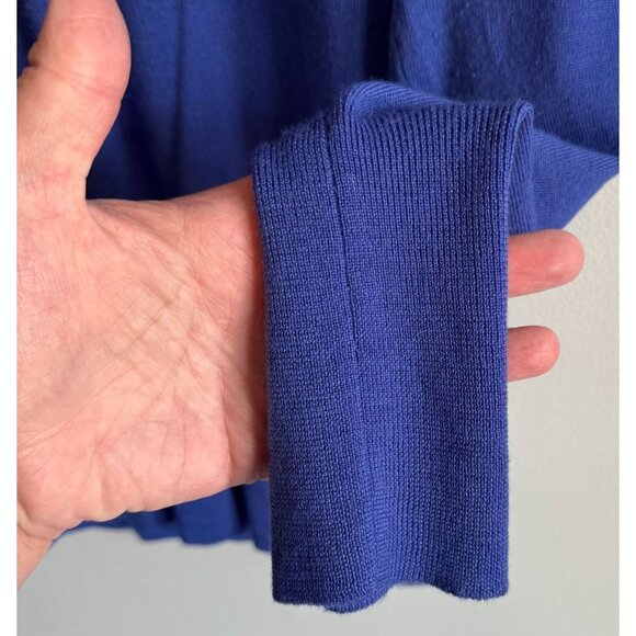 J.Crew Womens Blue V-Neck 100% Merino Wool Sweater Lightweight Cozy Cottagecore - Picture 6 of 10